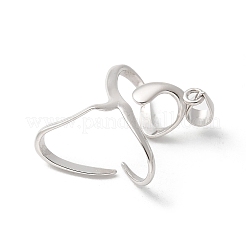 1Pc Rhodium Plated 925 Sterling Silver 2 Prongs Pendant Blank Cabochon Settings&nbsp;FIND-GO0001-76