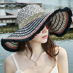 Ethnic Style Embroidery Polyester Ribbons&nbsp;OCOR-WH0077-32