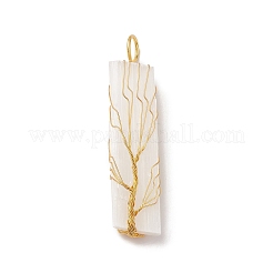 Copper Wire Wrapped Natural Selenite Big Pendants&nbsp;KK-E086-01G