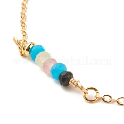Natural Dyed Malaysia Jade Link Anklets for Women&nbsp;AJEW-AN00474-03