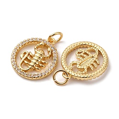 Brass Micro Pave Cubic Zirconia Pendants&nbsp;KK-P308-58G
