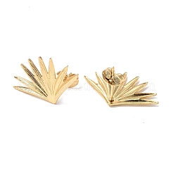 Ion Plating(IP) 304 Stainless Steel Grass Stud Earrings for Women&nbsp;EJEW-F300-04G