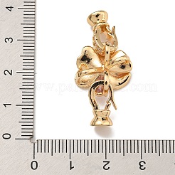 Brass Micro Pave Clear Cubic Zirconia Fold Over Clasps&nbsp;KK-U037-22G-01