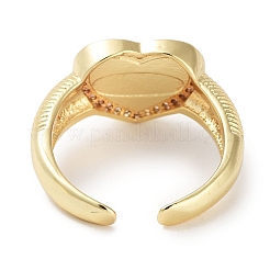 Rack Plating Brass Pave Clear Cubic Zirconia OPen Cuff Rings&nbsp;RJEW-M172-14G