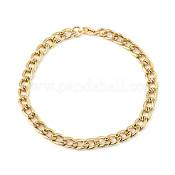 304 Stainless Steel Cuban Link
Chain Bracelets for Women&nbsp;BJEW-F527-06G