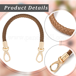 CutHollow 2Pcs Braided Round PU Leather Bag Straps Bag Handles&nbsp;FIND-CL0001-02A