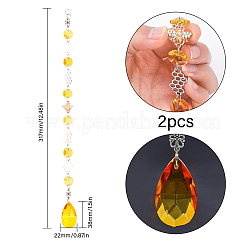 Glass Teardrop & Octagon Prisms Suncatchers Hanging Ornaments&nbsp;HJEW-CA0001-56