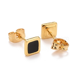 304 Stainless Steel Enamel Stud Earrings&nbsp;EJEW-B009-05G-01