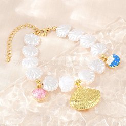 Ocean Brass Enamel Charm Bracelets for Women&nbsp;KK-CBA68DA-15B-G