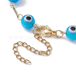 Lampwork Evil Eye Link Chain Bracelets&nbsp;BJEW-JB10045-02