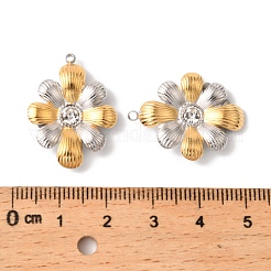 304 Stainless Steel Rhinestone Pendants&nbsp;STAS-Z145-03GP-02