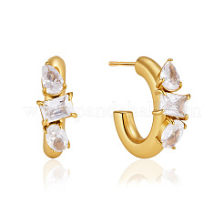 304 Stainless Steel Pave Clear Cubic Zirconia Stud Earrings&nbsp;WGE1729-01