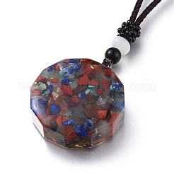 Orgonite Chakra Necklaces&nbsp;NJEW-P253-C