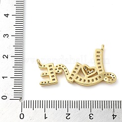 Valentine's Day Rack Plating Brass Micro Pave Clear Cubic Zirconia Pendants&nbsp;KK-C047-13G