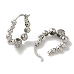 Rack Plating Brass Micro Pave Cubic Zirconia Hoop Earrings&nbsp;EJEW-R162-41P