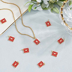 10Pcs Rack Plating Brass Enamel Pendants&nbsp;KK-BBC0020-60G-02