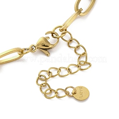 304 Stainless Steel Triple Leaves Pendant Paperclip Chain Necklaces&nbsp;NJEW-K389-02G