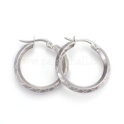 Tarnish Resistant 304 Stainless Steel Hoop Earrings&nbsp;EJEW-L215-38P