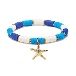 4Pcs 4 Style Handmade Polymer Clay Heishi Surfer Stretch Bracelets Set&nbsp;BJEW-JB08638