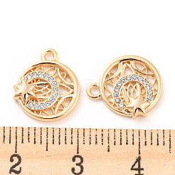 Brass Micro Pave Cubic Zirconia Charms&nbsp;KK-E090-37G