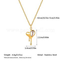 304 Stainless Steel Melting Heart Pendant Necklaces for Women&nbsp;RZ4210