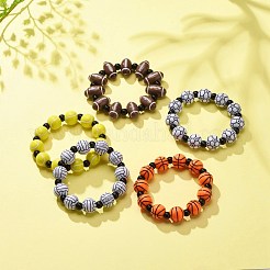 Sport Theme Acrylic Beaded Stretch Bracelet for Kids&nbsp;BJEW-JB08550