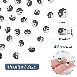 50Pcs Natural Freshwater Shell Printed Beads&nbsp;SHEL-NB0001-56A