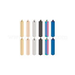 12Pcs 6 Colors 304 Stainless Steel Pendants&nbsp;STAS-BC0003-86