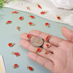 21Pcs 7 Styles Brass Enamel Charms&nbsp;KK-TA0003-19D