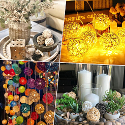 15Pcs 3 Colors Wicker Rattan Balls&nbsp;AJEW-SC0004-25B