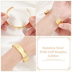 304 Stainless Steel Wide Cuff Bangles&nbsp;BJEW-WH0025-04