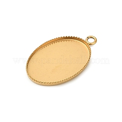 Ion Plating(IP) 304 Stainless Steel Pendant Cabochon Settings&nbsp;STAS-WH0055-02B-G