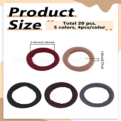 20Pcs 5 Colors Cloth Elastic Fiber Hair Ties for Women&nbsp;OHAR-LP0004-11