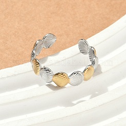 304 Stainless Steel Double Color Cuff Rings&nbsp;RJEW-S635-01GP-C