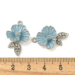 Rack Plating Alloy with Rhinestone Pendants&nbsp;FIND-M033-30P-02