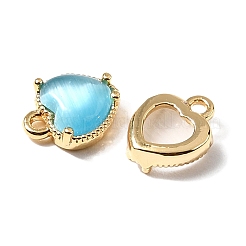 Heart Brass Charms&nbsp;KK-D024-02G