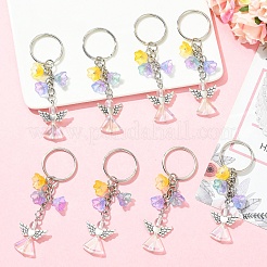 10Pcs Glass & Alloy Keychains&nbsp;KEYC-YW00259
