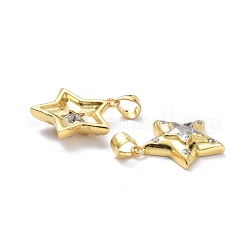 Brass Micro Pave Clear Cubic Zirconia Pendants&nbsp;ZIRC-L100-122G