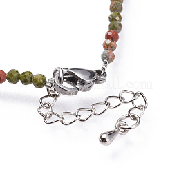 Natural Unakite Beaded Necklaces&nbsp;NJEW-JN02492-05