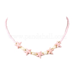 2Pcs 2 Styles Ocean Turtle Starfish Synthetic Turquoise & Natural Pearl & Glass Seed Beaded Necklaces&nbsp;NJEW-JN06130-01