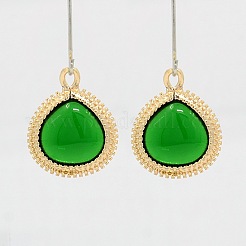 Real 18K Gold Plated Brass Glass Pendants&nbsp;GLAA-J043-01G