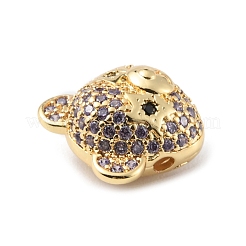 Brass Micro Pave Cubic Zirconia Beads&nbsp;KK-P233-11G