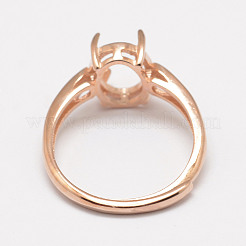 Adjustable 925 Sterling Silver Solitaire Ring Settings&nbsp;STER-P033-17RG