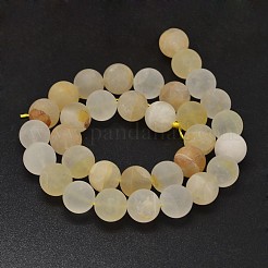 Natural Yellow Hematoid Quartz Beads Strands&nbsp;G-K068-08-8mm-1