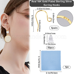 5 Pairs 925 Sterling Silver Earring Hooks&nbsp;STER-BBC0006-49G