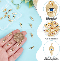 20Pcs Brass Micro Pave Cubic Zirconia Pendants&nbsp;KK-GO0002-10