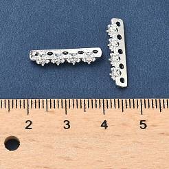 Brass Micro Pave Clear Cubic Zirconia Spacer Bars&nbsp;KK-Z139-11S-01