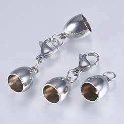 Tarnish Resistant 201 Stainless Steel Cord Ends&nbsp;LS-STAS-F145-03P-12x9mm
