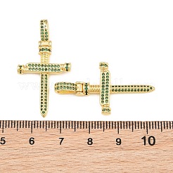 Brass Micro Pave Green Cubic Zirconia Pendants&nbsp;CU-CBA7E9C-12A-G