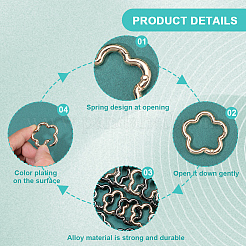 18Pcs 6 Colors Alloy Spring Gate Rings&nbsp;FIND-SC0019-01